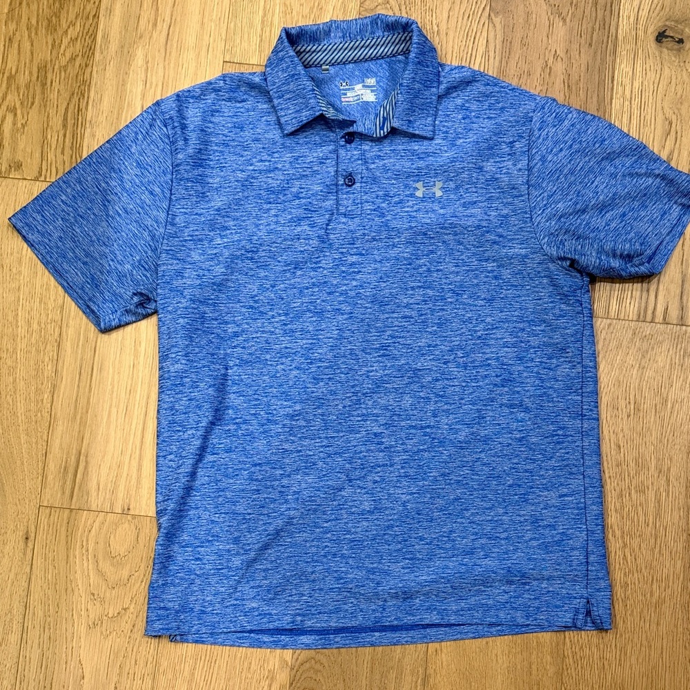 Under Armour Men's Heathered Blue Polo